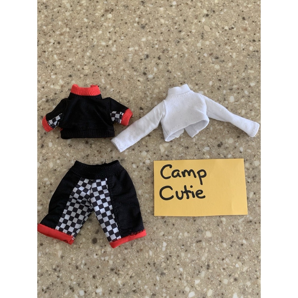 Lol Omg Winter Chill Camp Cutie Doll Outfit Shirt Jacket Shorts Gingham Red
